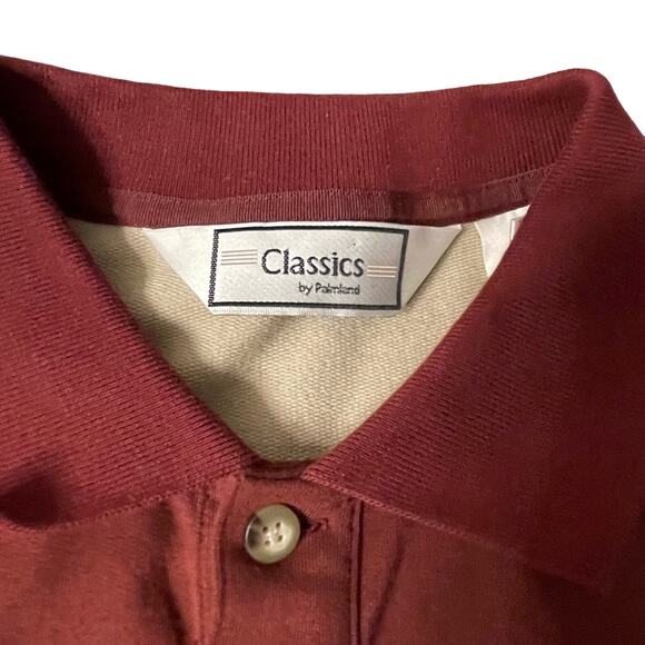 Classics by Palmland burgundy & tan polo grandpa style XL retro striped - Picture 4 of 5